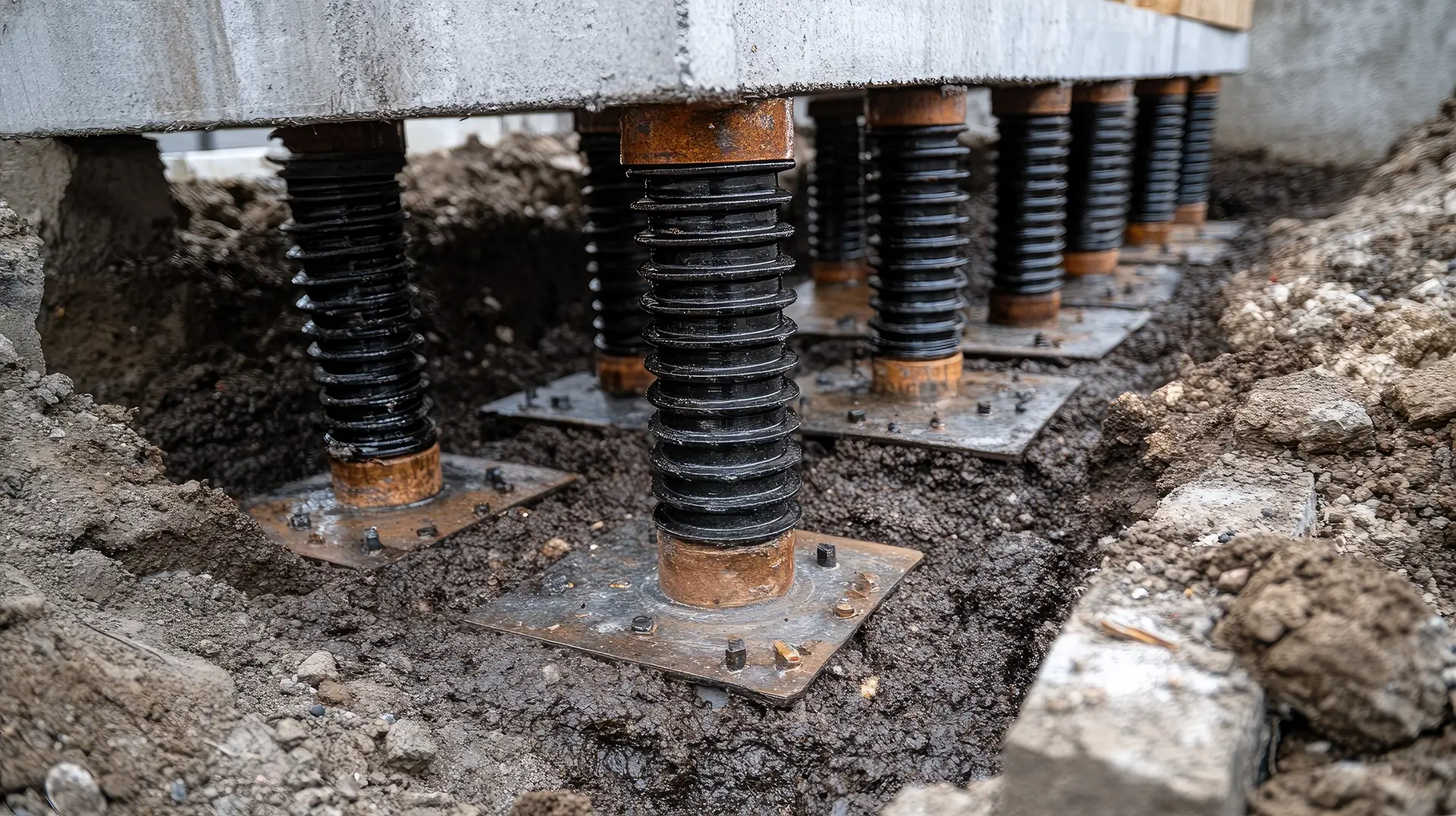 Close-up of severe cracks in a concrete surface, illustrating the urgent need for foundation repair services in Kingston.